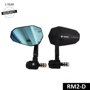 BOBO RM2-D Premium Motorcycle Bar End Mirror, Anti-Glare, Anti-Fog, 360-Degree Rotation, Multi-Angle Adjustable